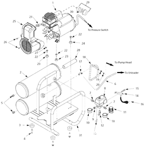 Air-Compressor Parts Diagram and Parts List for WL506804  Campbell Hausfeld Compressor